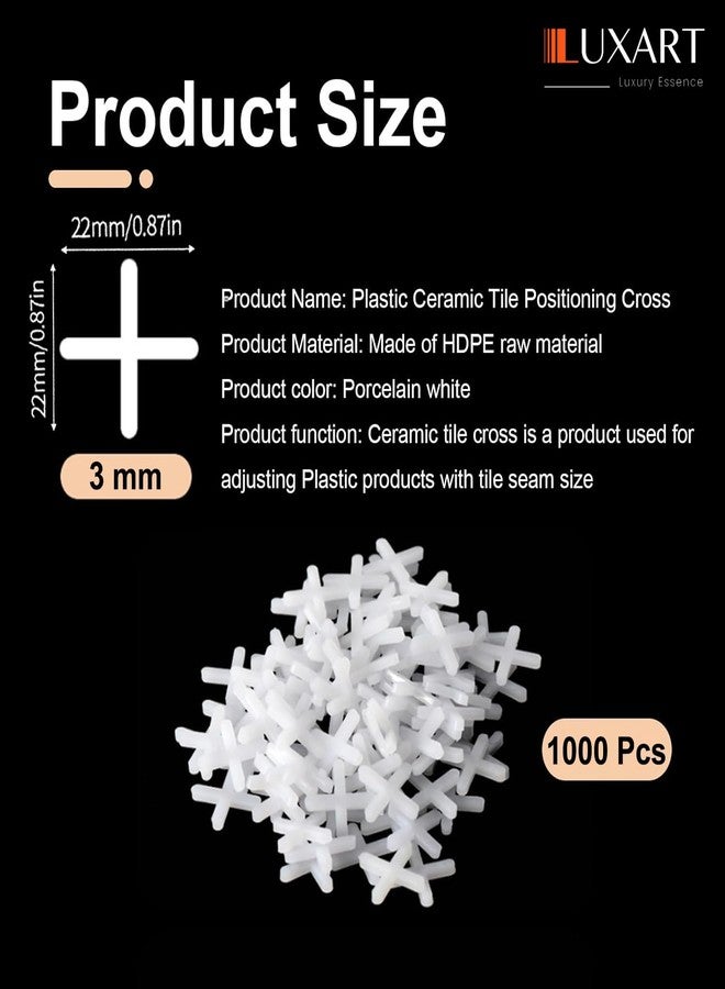 LUXART Tile Spacer Set 1000 PCS 3mm Reusable Tile Spacers for Professional Floor and Wall Installation Even Spacing and Seamless Grout Lines |High-Strength Leveler Spacers for Tile Alignment - Image 3